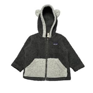 Patagonia Furry Friends Fleece Hoody Jacket Baby 6-12M Ear Fleece Sherpa